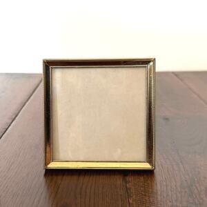 Vintage Gold Square Small Tabletop Picture Frame 3.5x3.5"